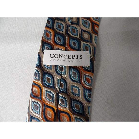 Concepts by Claiborne Mens Silk Neck Tie Funky Eye Pattern Artsy Abstract Luxury - Picture 7 of 12